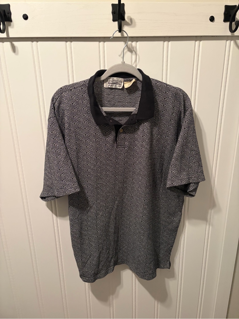 Vintage Gunnison Outfitters Textured Knit Polo Shirt 90s SZ L Map Tag